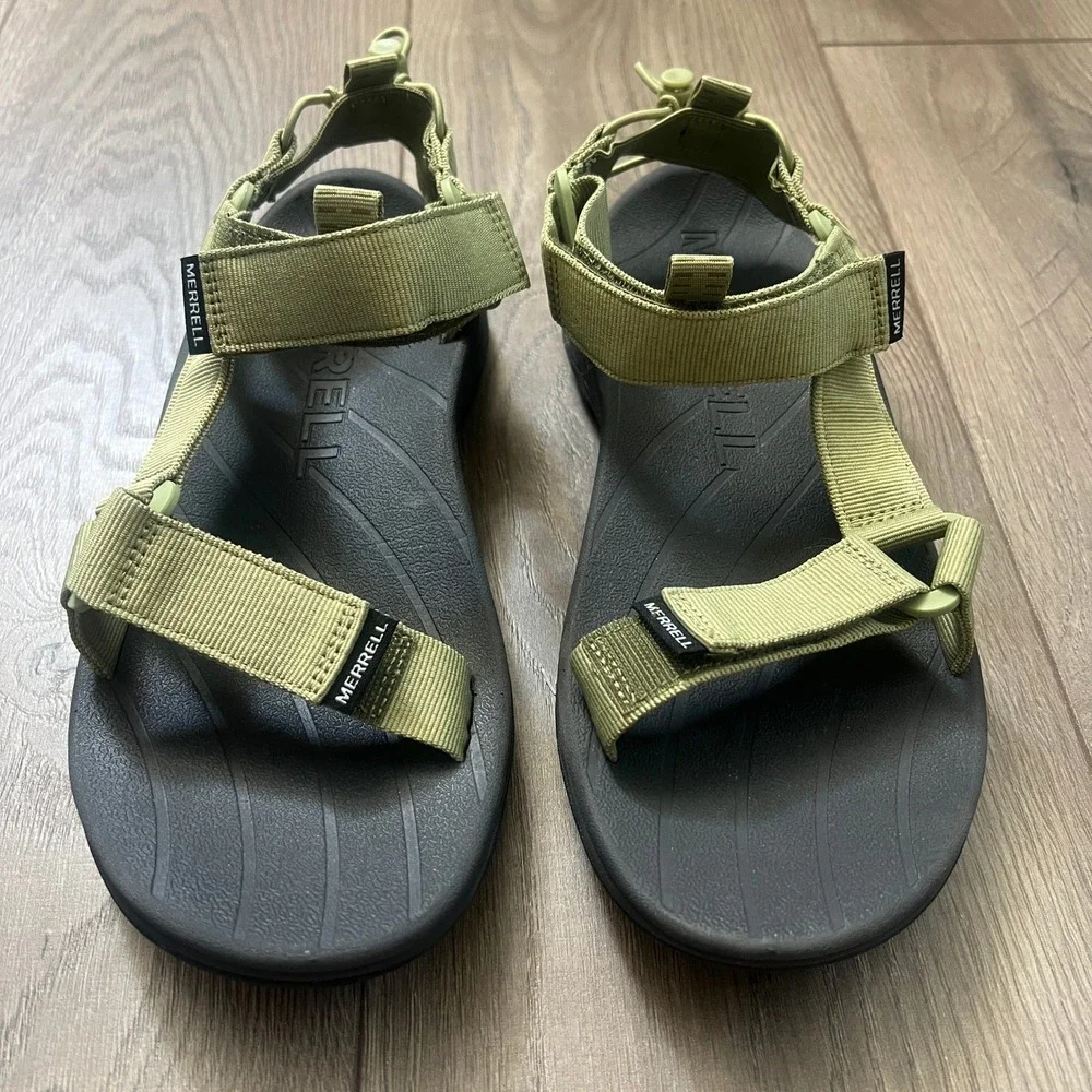 Merrell Speed Fusion Web Sport Sandals Green Black Mens US 8 Hiking Camping